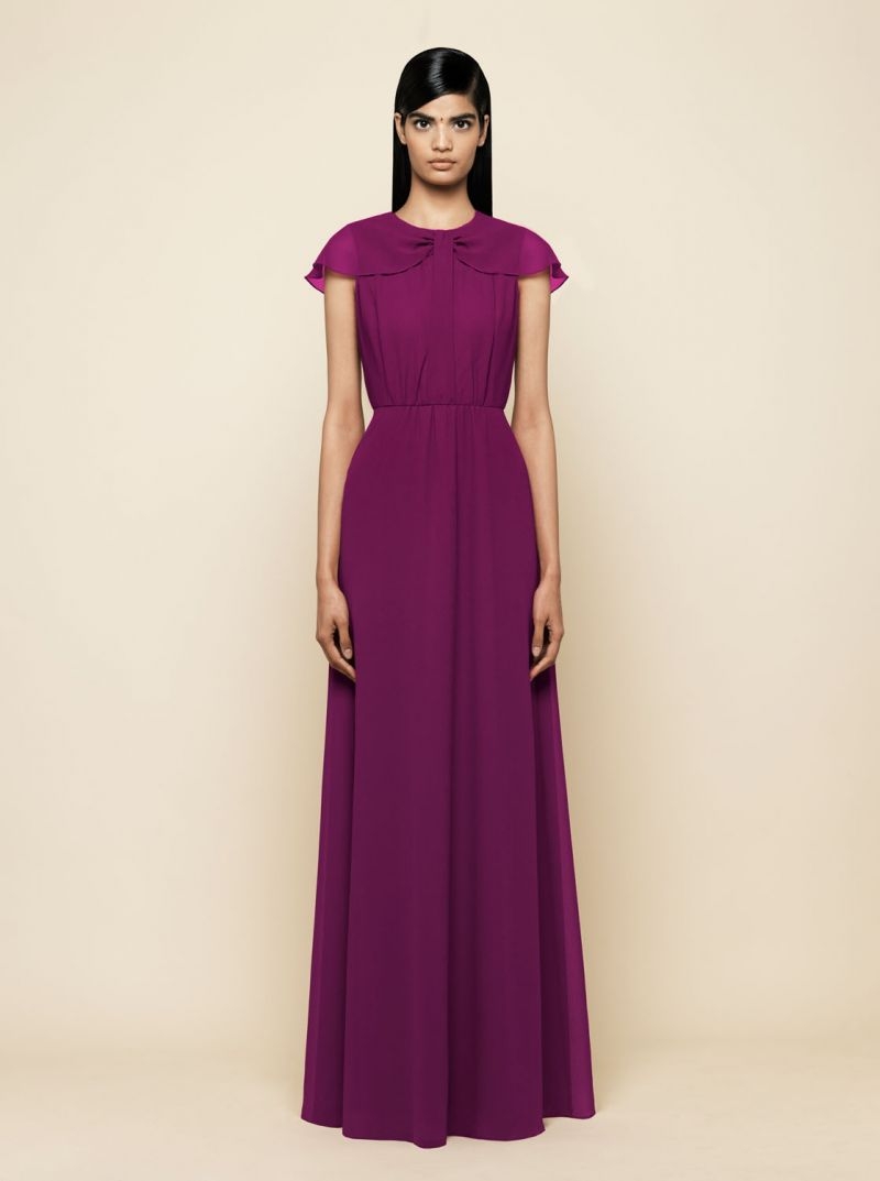 vestido largo de fiesta para boda, nochevieja, azul marimo de monica cordera